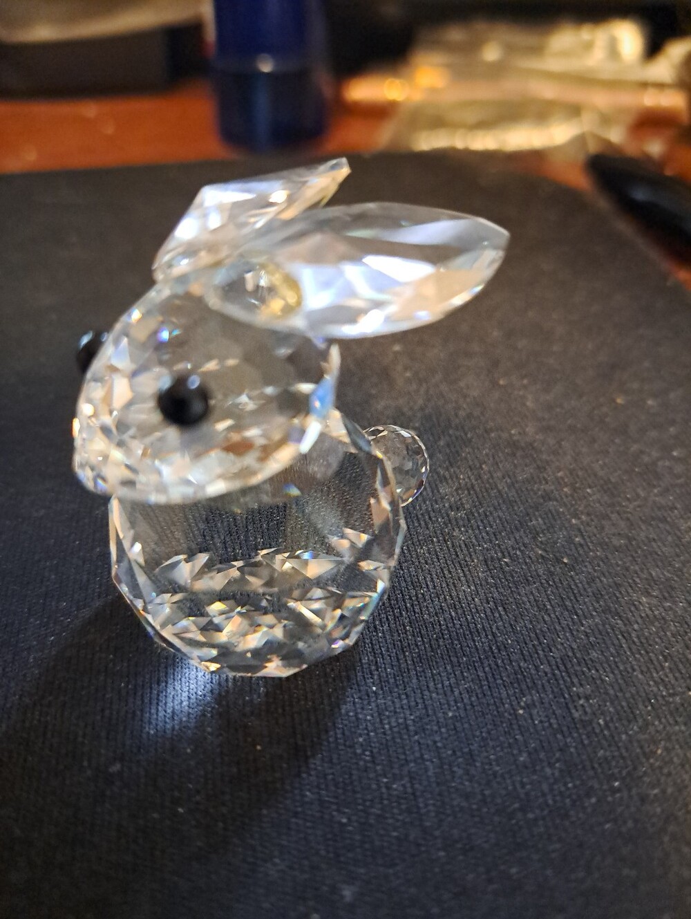 Vintage Swarovski Crystal Bunny Rabbit Block Logo 1.5" Excellent